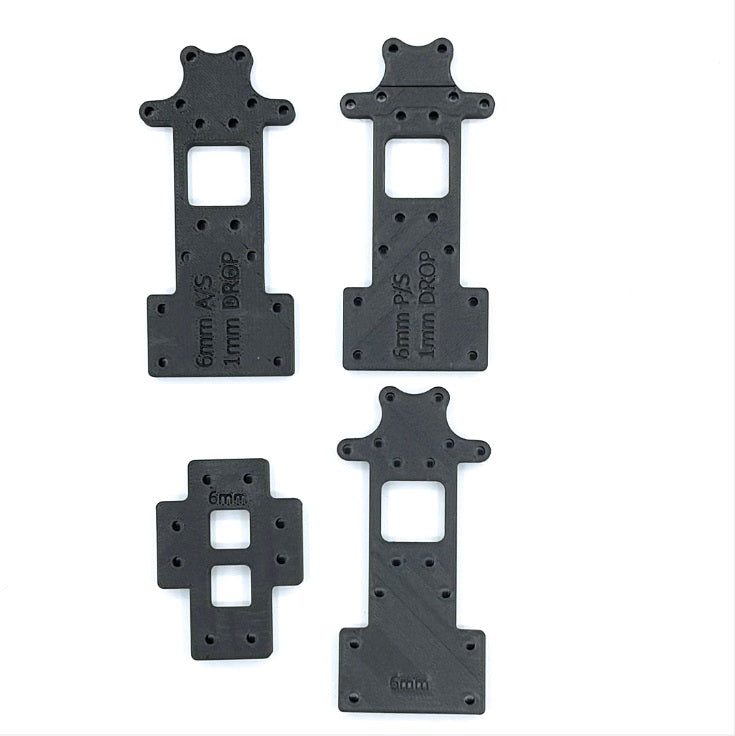 61090 AE BREAKOUT RISER KIT 1MM PRO & ANTI SQUAT, 6MM THICK PLATES (SET OF 4)