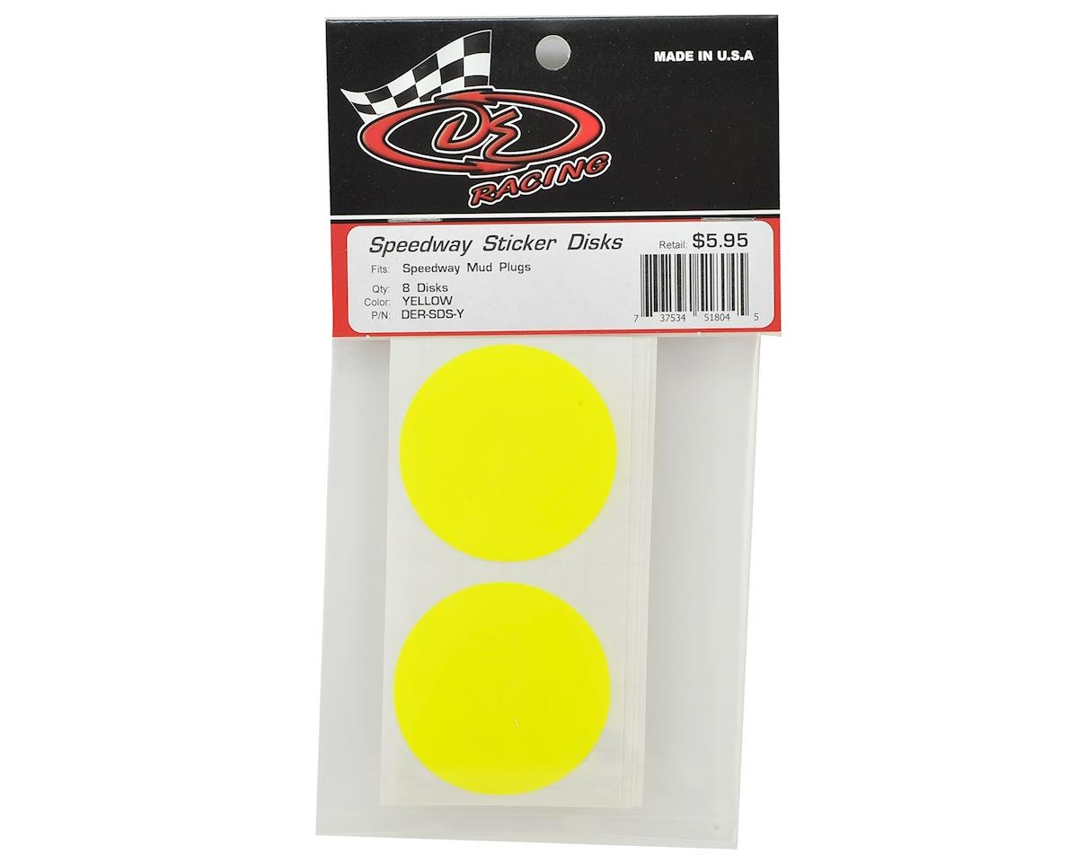 DER-SDS-Y YELLOW SPEEDWAY MUDPLUG STICKER DISKS